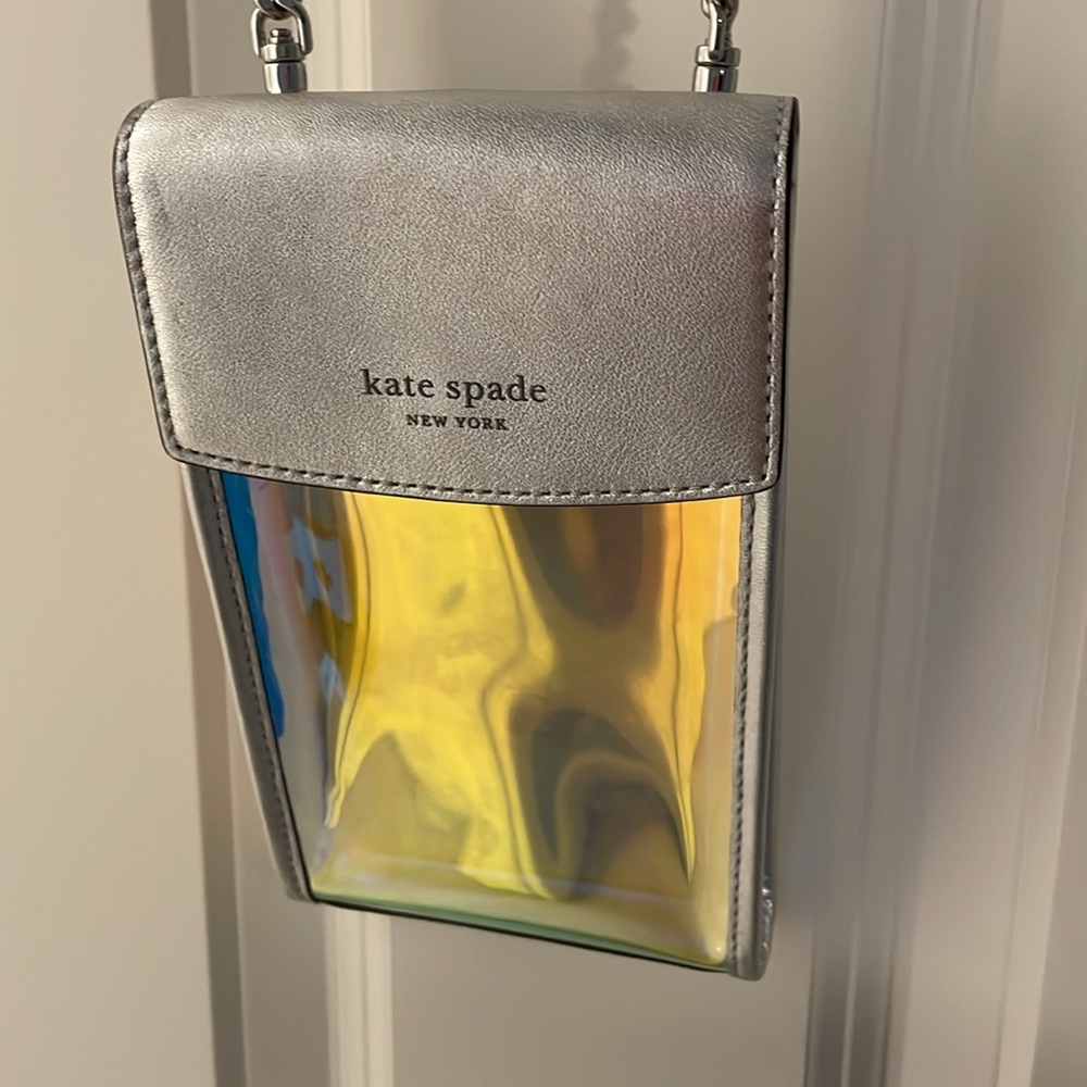 Kate Spade iridescent flap phone crossbody
